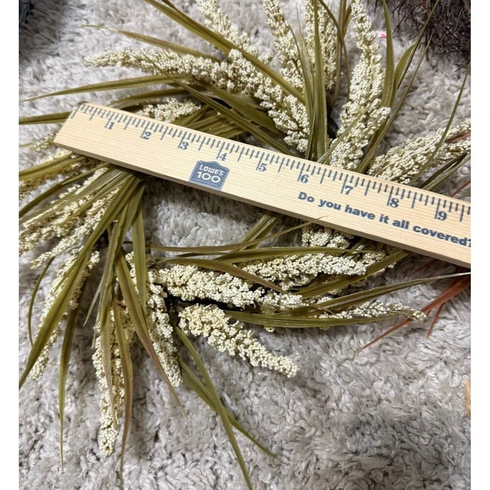 Rustic Mini Wreath Lot Grapevine Orange Cream Green X 3